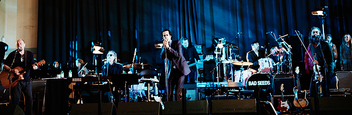 Bad Seeds performing at the final live rehearsal of Push The Sky